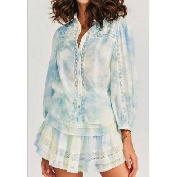 NEW LOVESHACKFANCY ronda top in lily pond hand dye - Picture 3 of 7